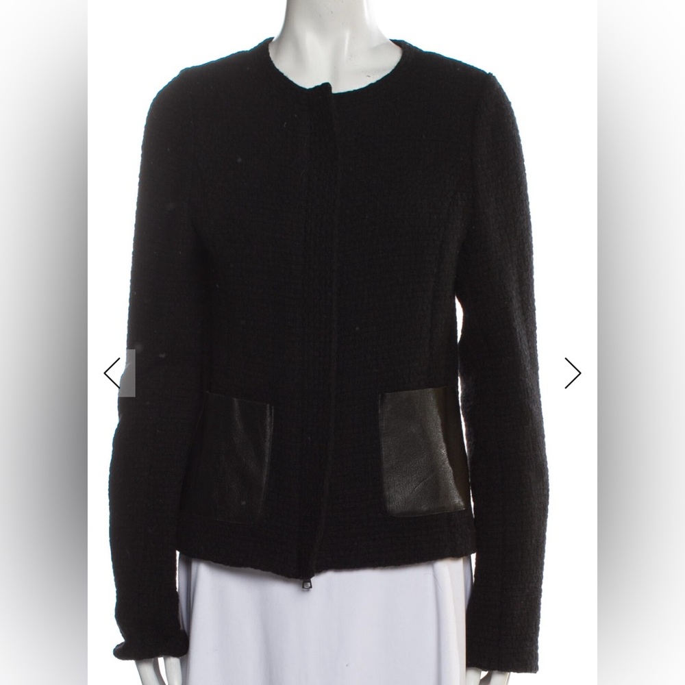 NWOT Vince Wool Blazer with Leather Accents SZ 10